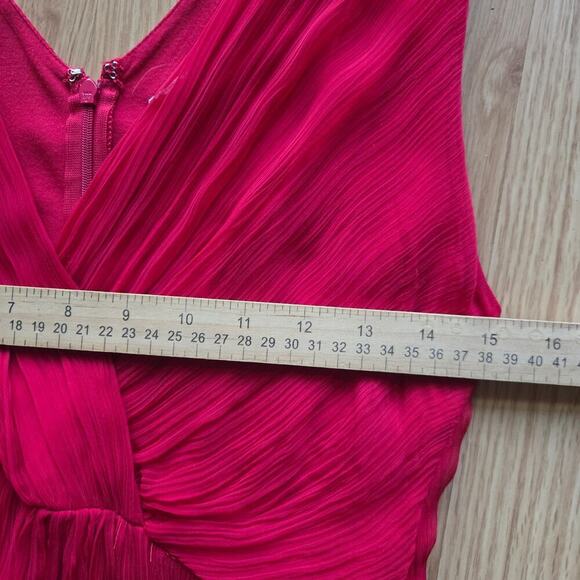 Soft Surroundings Red Babydoll Midi Dress 6 Semi-sheer Chiffon Wedding Romantic - Picture 11 of 12